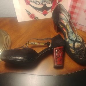 Miss L Fire carved Tiki heels